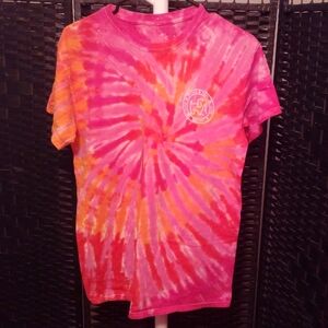 Puppie Love Pink And Orange Tie-dye Short Sleeve T-shirt